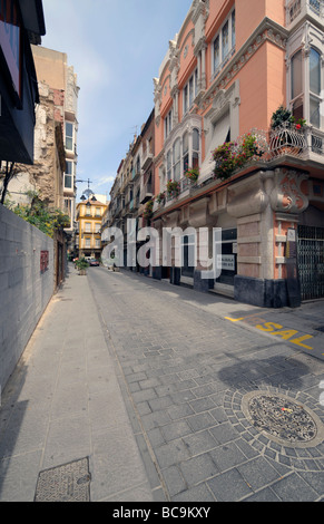 Einen Überblick über eine Seitenstraße in der Stadt von Cartagena, Costa Calida, Region Murcia, Spanien Stockfoto