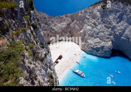 Schiffswrack Strand Zante Zakynthos griechischen Ionischen Insel Zakynthos Griechenland EU Europäische Union Europa Stockfoto