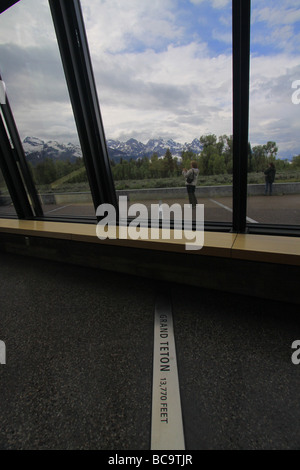 Stock-Plakette auf Grand Teton an Craig Thomas Entdeckung & Visitor Center im Grand-Teton-Nationalpark, Wyoming Stockfoto