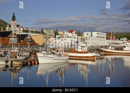 Hafen bei Husavik Island Stockfoto