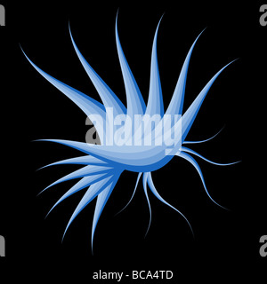 Eine Zusammenfassung des eleganten Formen in Schattierungen von blau auf schwarzem Hintergrund festlegen Stockfoto