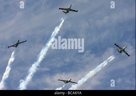 4 israelische Luftwaffe Fouga Magister CM 170 im Kunstflug display Stockfoto