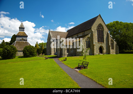 St Mary's Kirche und freistehende Glockenturm, Pembridge Dorf in der Nähe von Leominster, Herefordshire, England, UK Stockfoto