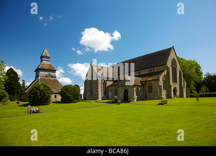St Mary's Kirche und freistehende Glockenturm, Pembridge Dorf in der Nähe von Leominster, Herefordshire, England, UK Stockfoto