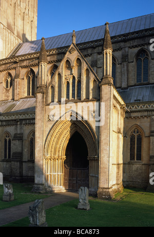 Wells Cathedral Nordportal Stockfoto