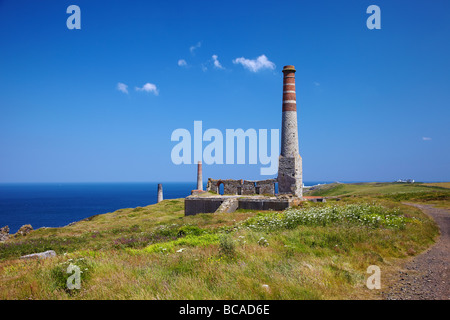 Bleibt der Levante Tin Mine in der Nähe von Pendeen, Cornwall, England, UK Stockfoto