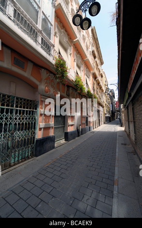 Einen Überblick über eine Seitenstraße in der Stadt von Cartagena, Costa Calida, Region Murcia, Spanien Stockfoto