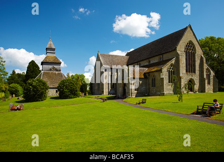 St Mary's Kirche und freistehende Glockenturm, Pembridge Dorf in der Nähe von Leominster, Herefordshire, England, UK Stockfoto