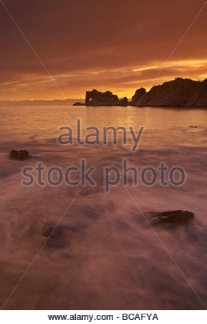 Brillanten Sonnenuntergang, Santa Catalina Island, Baja California, Mexiko. Stockfoto