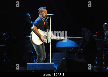 Bruce Springsteen auf der Bühne in Glastonbury 2009 Stockfoto