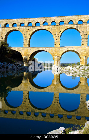 Pont du Gard, Languedoc, Frankreich. Stockfoto