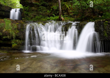 Sgwd Ddwli Isaf-Wasserfall in der Nähe von Pontneddfechan in der Brecon Beacons National Park, Wales Stockfoto