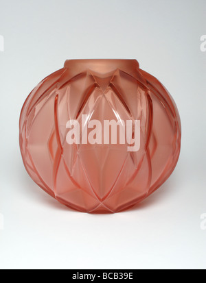 Art-Deco-Glas-Vase von Andre Hunnebelle mit geometrischen Design. Französisch, ca. 1925 Stockfoto