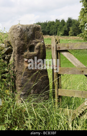 Eine alte steinerne Säule auf einem Bauernhof U.K. Stockfoto