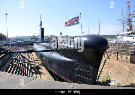 HM Unterseeboot Ozelot, Chatham Historic Dockyard, Chatham, Kent, England, Vereinigtes Königreich Stockfoto