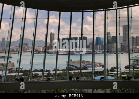 Blick auf Kowloon von International Finance Centre in Central Hong Kong Stockfoto