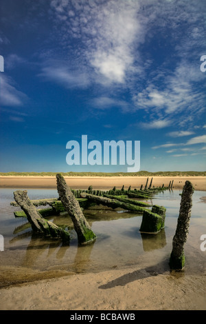 Schiffswrack, Sefton Küste, UK Stockfoto