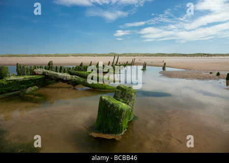 Schiffswrack, Sefton Küste, UK Stockfoto