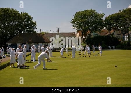 Bowling im Haus Strandpark, Worthing, West Sussex, UK Stockfoto