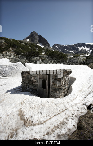 Stein-Hütte im Rila Gebirge in der Nähe der sieben Seen Bulgarien Europa Stockfoto