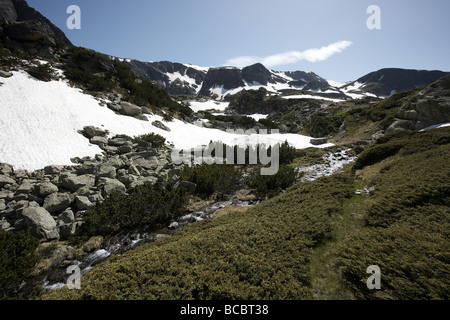 Stein-Hütte im Rila Gebirge in der Nähe der sieben Seen Bulgarien Europa Stockfoto