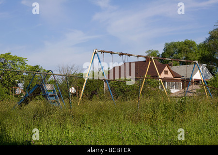 Verlassenen Spielplatz Nordwest-Seite des Detroit Michigan Stockfoto