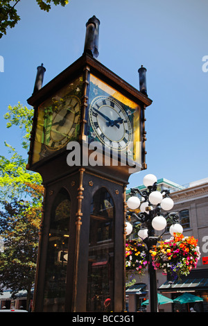 Dampfuhr in Gastown Vancouver City Kanada Nordamerika Stockfoto