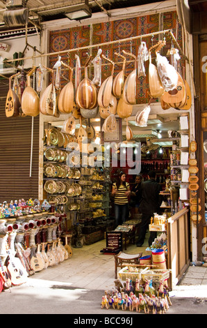 Der Music Store in Khan El Khalili inOld Kairo Stockfoto