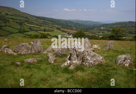 Ossians schwere Gericht Grab den Ruf, das Grab des Riesen und Krieger Dichter in den Glens of Antrim County antrim Stockfoto