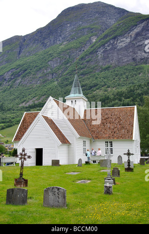 Olden Gamle Kyrkje Kirche, Olden, Nordfjordeid Sogn Og Fjordane, Norwegen Stockfoto