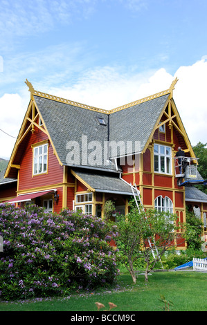 Nordic Haus, Eidsgata, Nordfjordeid Sogn Og Fjordane, Norwegen Stockfoto