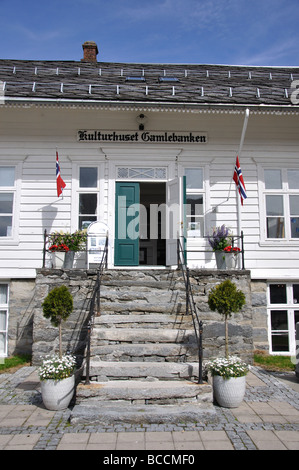 Kulturhuset Gamblebanken Conference Centre, Eidsgata, Baustil, Sogn Og Fjordane, Norwegen Stockfoto