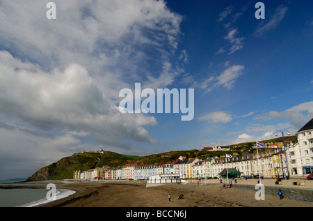 Aberystwyth Strand und Meer vorne Ceredigion West Wales UK Stockfoto