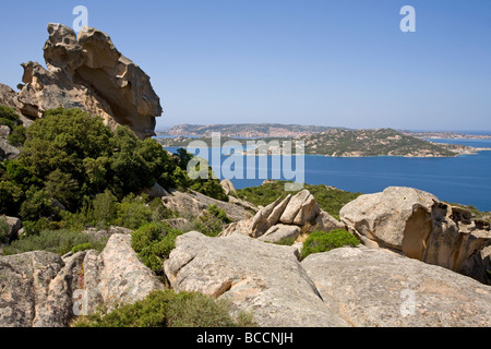 Blick vom Capo d ' Orso in Richtung La Maddalena-Archipel, Sardinien Stockfoto