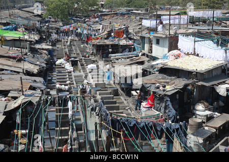 Dhobi Ghat Open-Air Wäscherei, Mumbai, Indien. Stockfoto