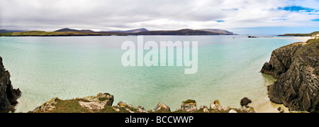 Panoramablick auf die atemberaubende Balnakeil Bucht, in der Nähe von Faraid Head, Durness, Sutherland in Schottland in Richtung Cape Wrath Stockfoto