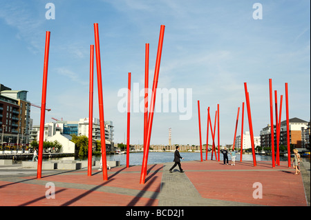 Grand Canal Square von den Landschaftsarchitekten Martha Schwartz Partners Dublin Irland Stockfoto