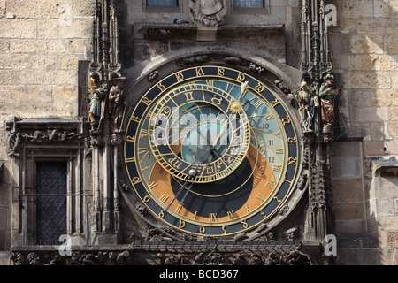 Die astronomische Uhr in Old Town, Prag in der Tschechischen Republik. Stockfoto