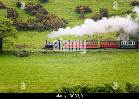 Dampf-Lokomotive Nr. 1 "Talyllyn" ziehen einen Zug auf der Talyllyn Railway in der Nähe von Dolgoch, Gwynedd, Wales Stockfoto