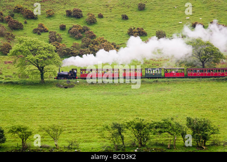 Dampf-Lokomotive Nr. 1 "Talyllyn" ziehen einen Zug auf der Talyllyn Railway in der Nähe von Dolgoch, Gwynedd, Wales Stockfoto