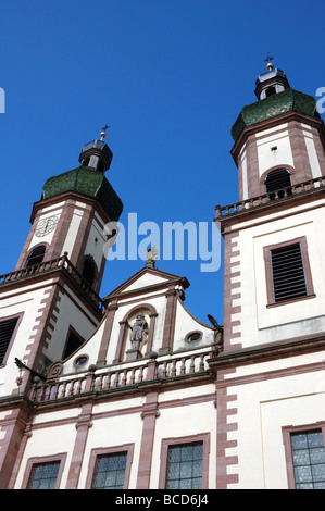 Barocke Abteikirche an Ebersmunster, Elsass, Frankreich Stockfoto