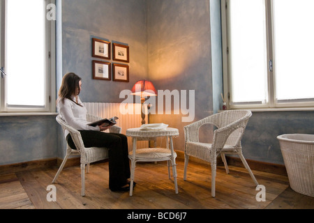 Ruheraum Pré-Saint-Didier-Spa-Aosta-Italien Stockfoto