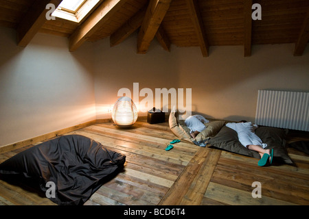 Ruheraum Pré-Saint-Didier-Spa-Aosta-Italien Stockfoto