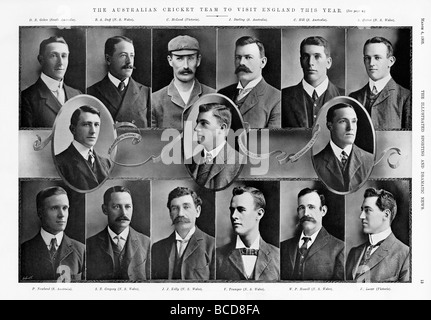 Aussie Cricketers 1905 Porträtfotografien von England für die Asche-Serie touring australische Cricket-team Stockfoto