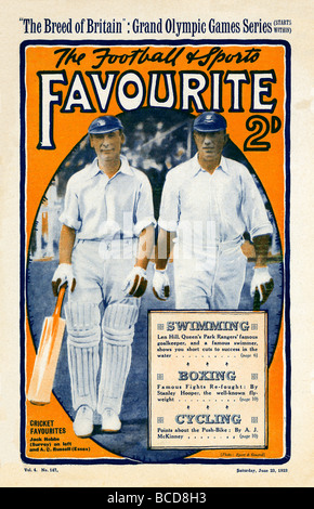 Lieblings Sport Hobbs und Russell zwei Buchsen Surrey und Essex gezeigt Öffnung für das Cricket-Team in England im Jahre 1923 Stockfoto