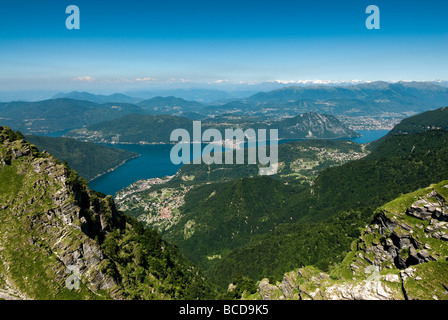 Panoramablick vom Monte Generoso Tessin Schweiz Stockfoto