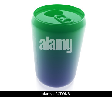 Generische Soda trinken können glänzende Metall Stil Illustration isoliert Stockfoto