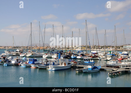 Marina in Corralejo, Kanarischen Insel Fuerteventura, Spanien Stockfoto