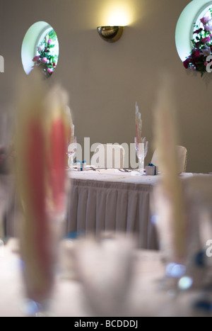 Hochzeit Empfang Sitzgelegenheiten. Stockfoto
