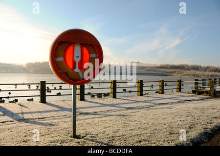 Rettungsring in Herrington Country Park in Sunderland, England. Stockfoto